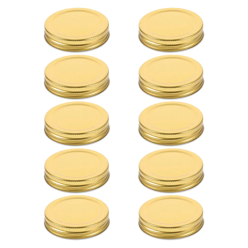 

10pcs Mason Jar Lids Airtight Seal Regular Mouth Wide Tinplate Canning Supplies Leak Proof Metal Food Storage