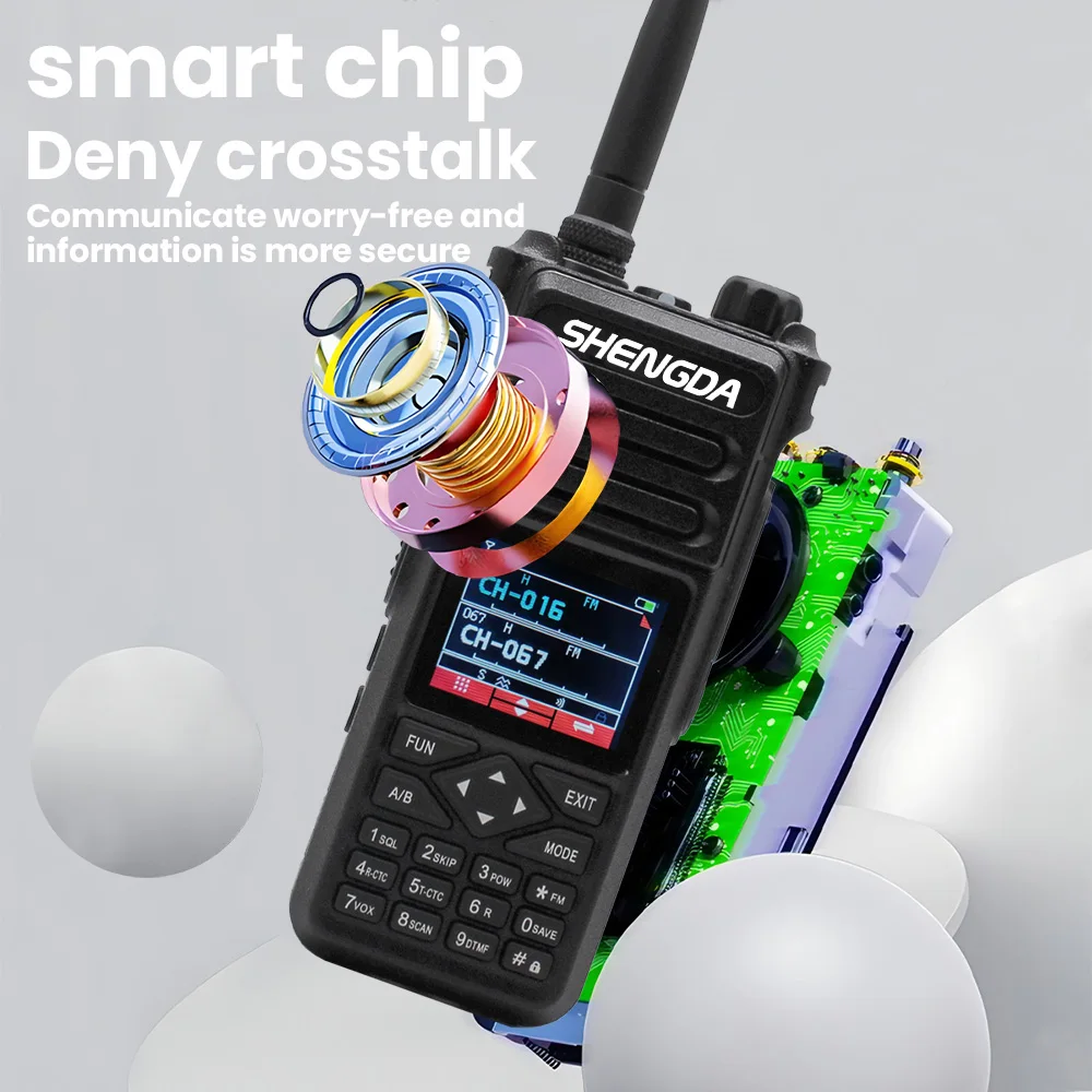 SD-990 لاسلكي تخاطب عالي الطاقة إخراج متعدد القنوات الاتصالات الغبار للصدمات نوع C شحن U/V الفرقة شاشة الكريستال السائل