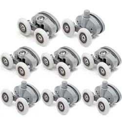 8 pcs/lot High Quality Twin Shower Glass Door Top / Bottom Rollers Runners Wheels Pulleys 23mm/25mm