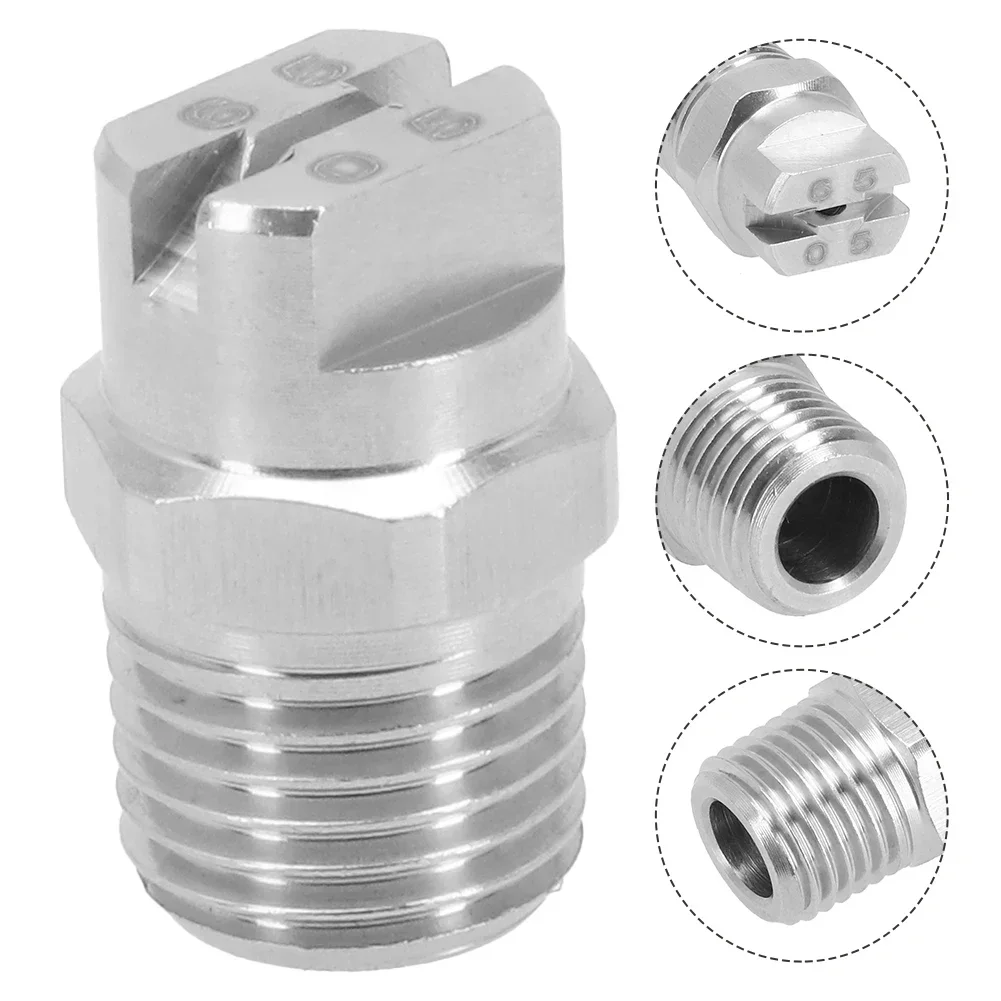 Stainless Steel 1/4 Inch Fan Nozzle With 65 Degree Spray Angle For High Pressure Washer Based Humidification And Deodorizing