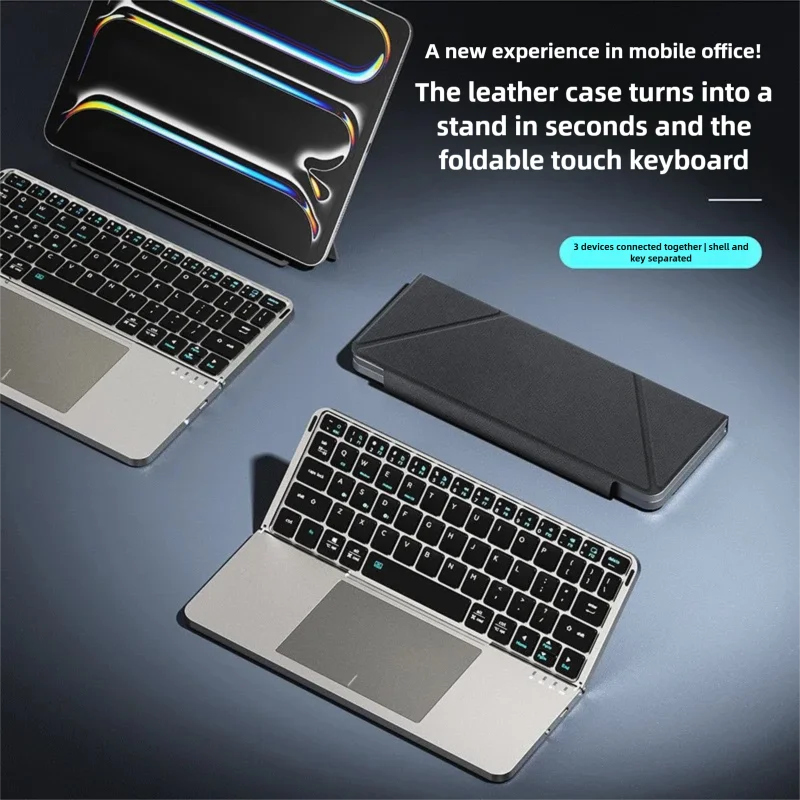 Foldable keyboard with touchpad detachable Bluetooth tablet keyboard full-size wireless MagicTrack tablet keyboard magnetic atta