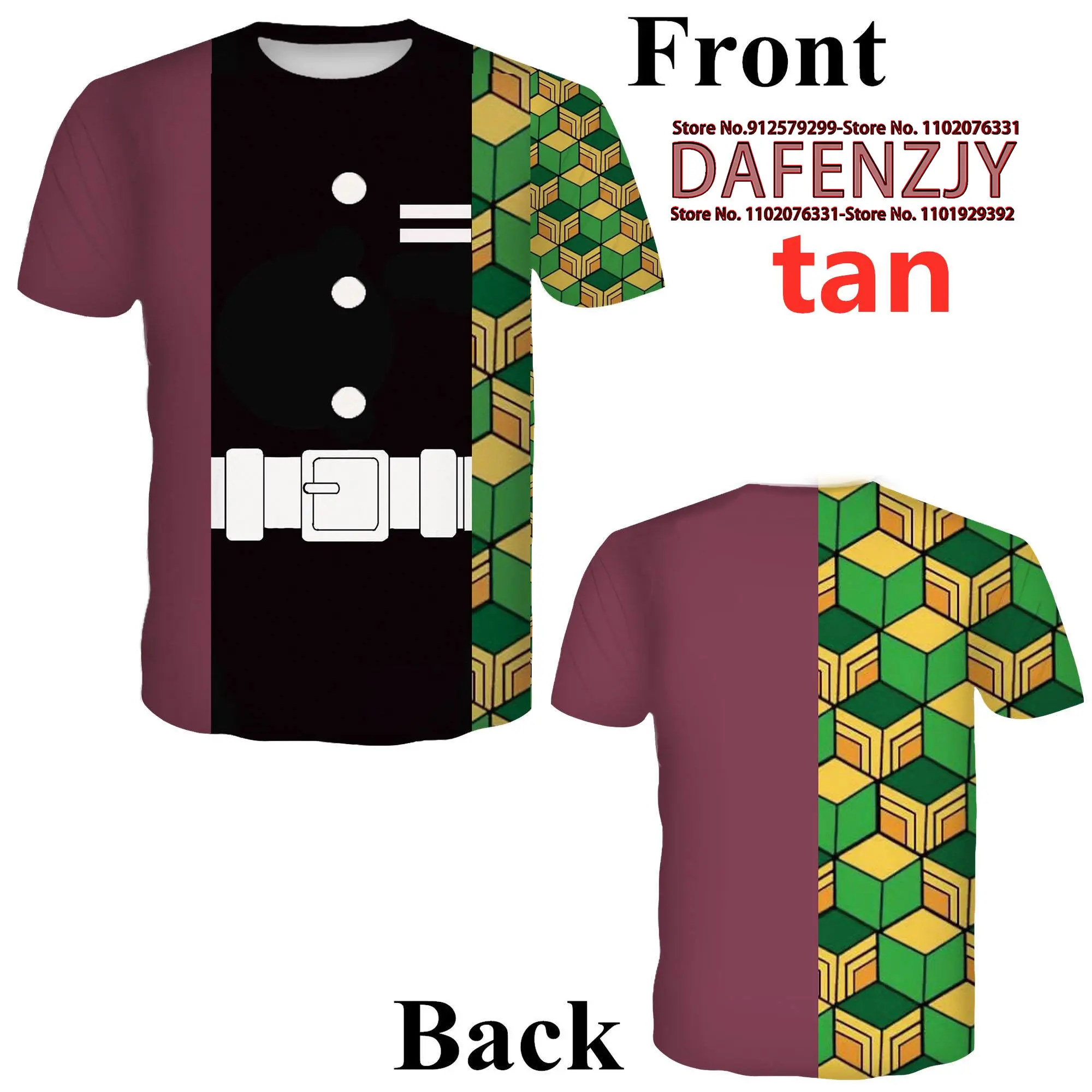 Cartoon Anime Cosplay Teens Boys Girls Shirts 3D Print Colorful Design Graphic Tee Shirt with Short