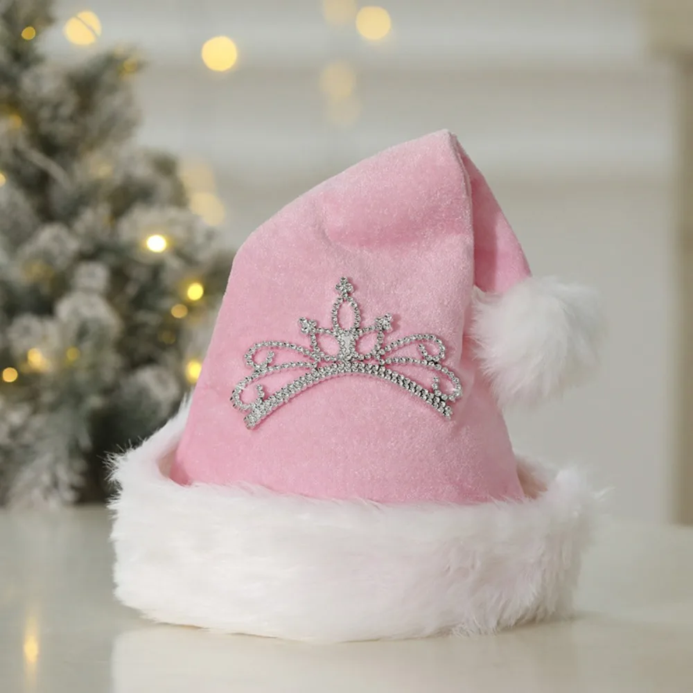 With Long Hairy Crown Christmas Hat Large Over-Sized Soft Thicken Xmas Hat Party Supplies Christmas Xmas Plush Winter Cap Adults