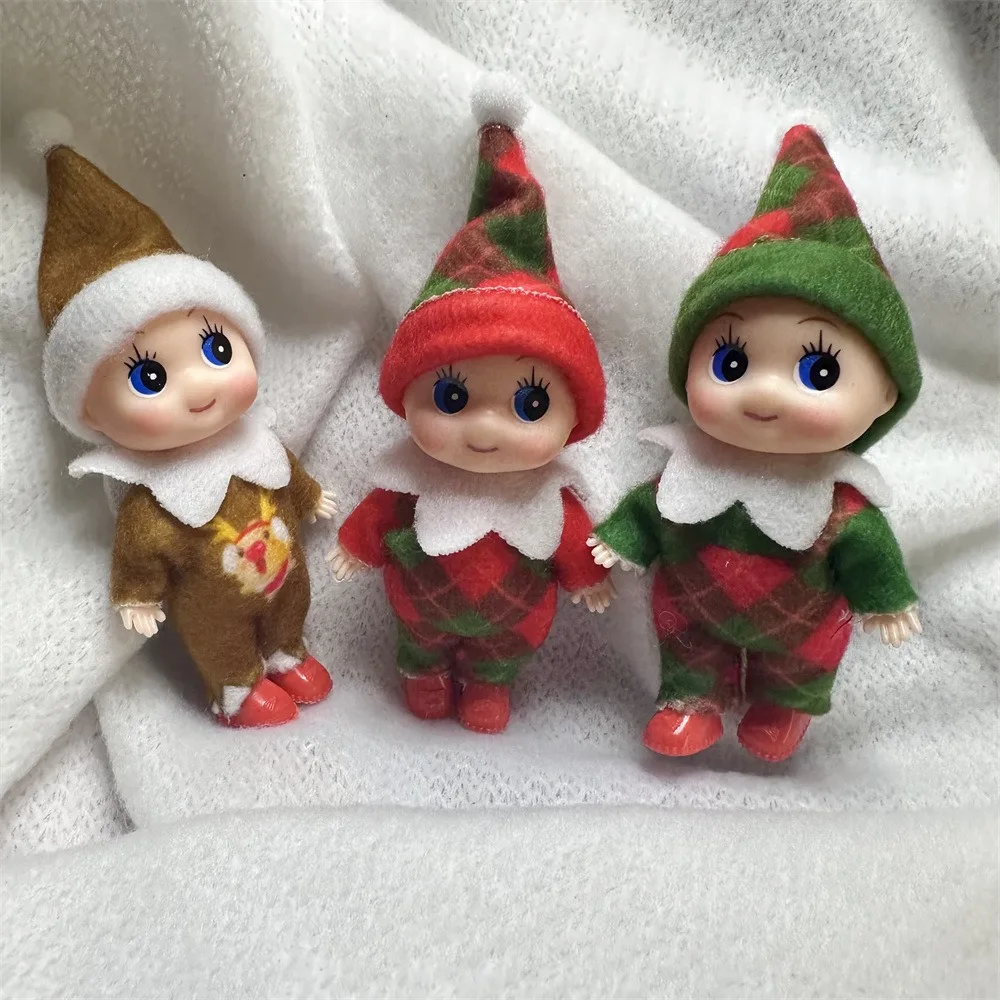 Christmas Elf Dolls Baby Twin Elf Doll Toys Boy and Girl Doll Miniature Accessories for New Year Xmas Stocking Stuffers