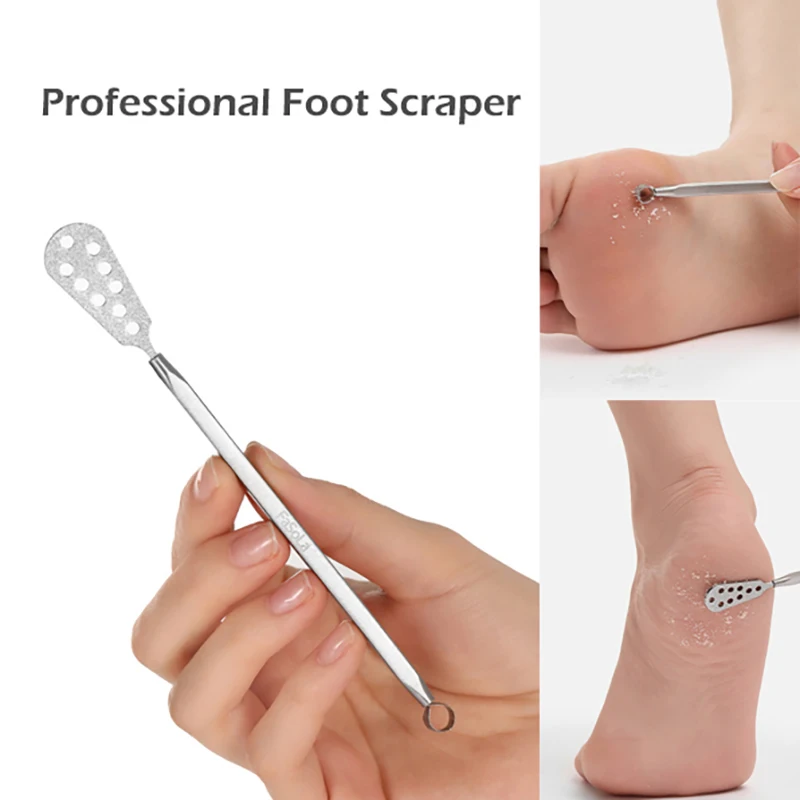 1Pc Professionele Voetschraper Roestvrijstalen Voetverzorging Pedicure Schraper Draagbare Exfoliërende Tool