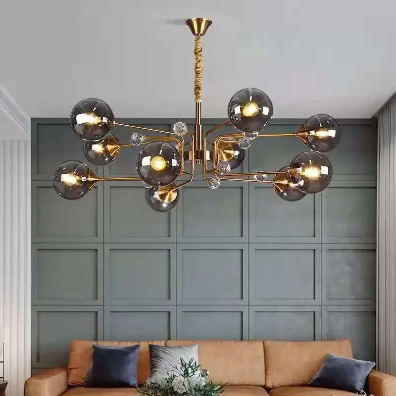 Postmodernism Glass Bubble Chandelier Vintage Industry Lighting Design Creative Lamp for Living Bedroom Kitchen Island LED Light