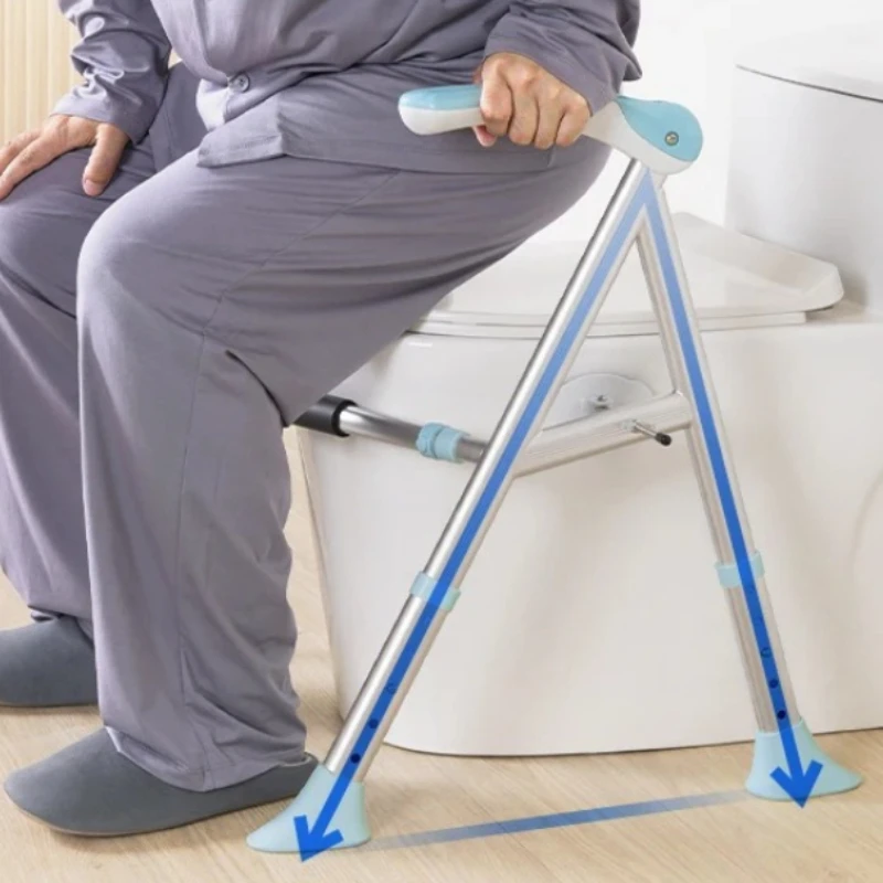 

‌Non-Slip Toilet Rail - Adjustable Grab Bar for Elderly, Sturdy Bidet Support with Suction Cups, ADA Handrail for Seniors