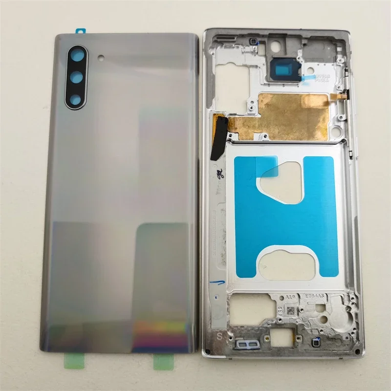 

Full housing case for Samsung Galaxy Note 10 N970 middle frame glass battery cover door with camera lens replacement parts