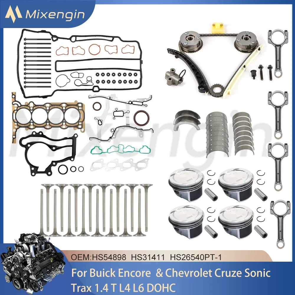 AUTO Engine PartsRebuild Overhaul Kit For Buick Encore Chevrolet Cruze Sonic Trax 1.4 L T L4 DOHC HS54898 Timing Chain Kit vvt