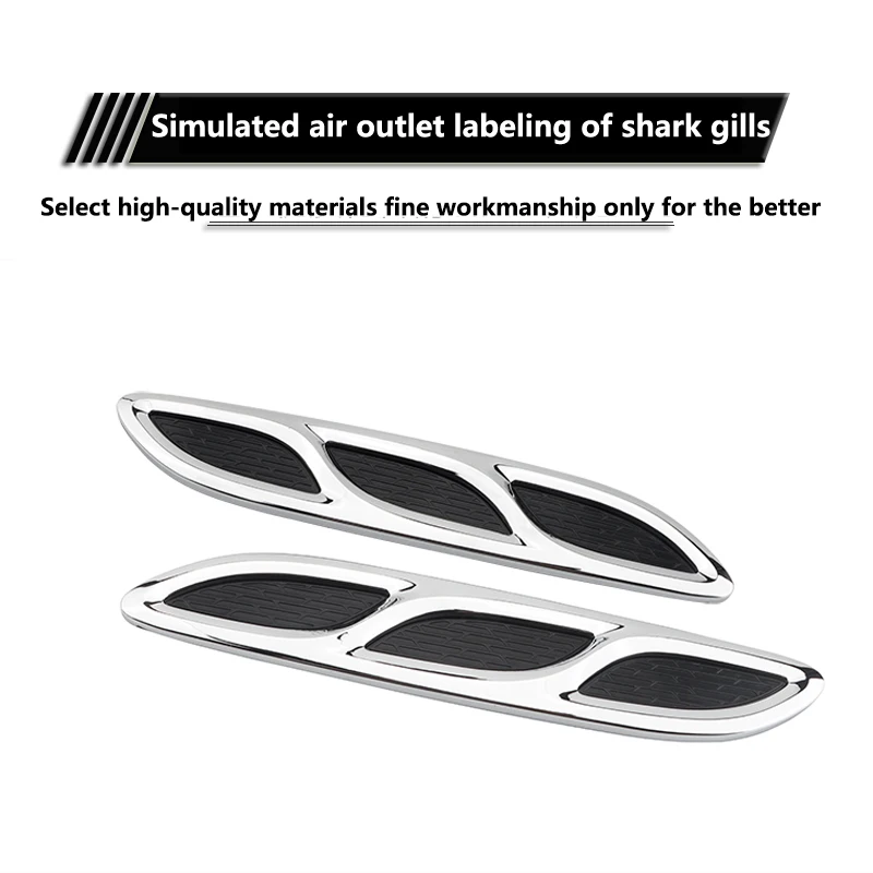 Automobile modified air outlet decoration body leaf side vent bonnet decoration electroplating simulation side vent patch