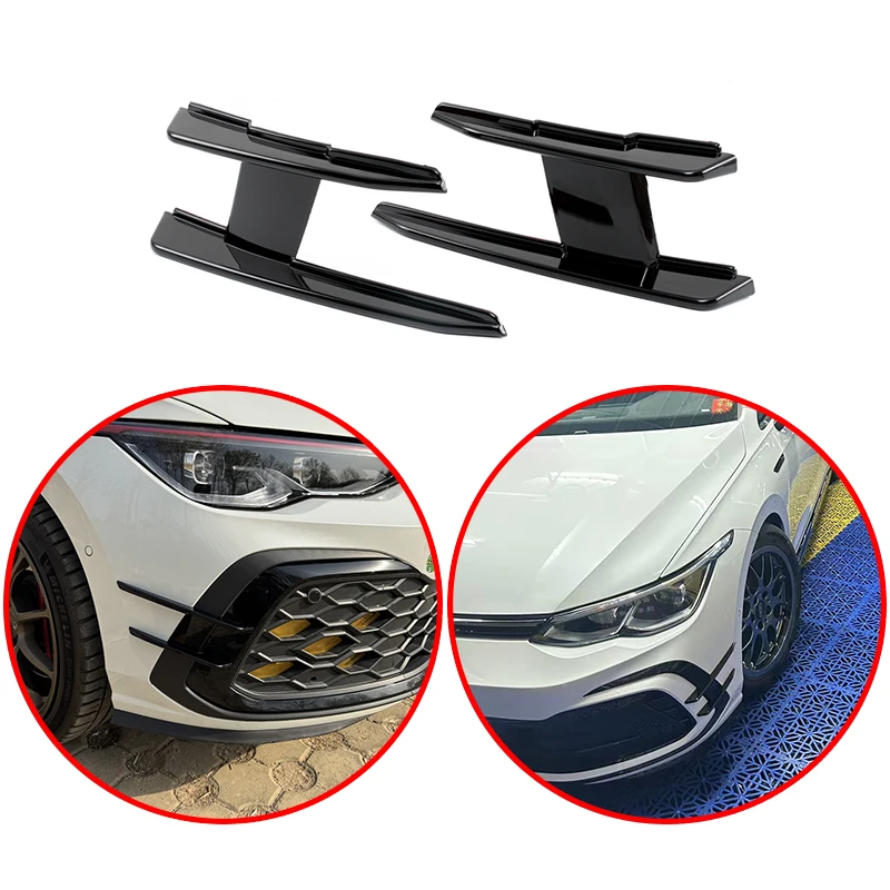 

For Volkswagen VW Golf 8 MK8 GTI GTD GTE R-line 2019-2024 Tusk Style High Quality ABS Front Bumper Side Air Vent Air Knife