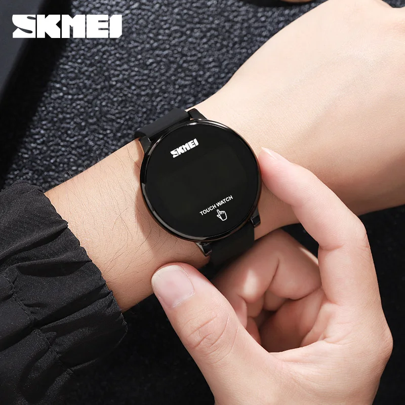 Skmei นาฬิกากีฬาแฟชั่นสำหรับผู้ชายนาฬิกาข้อมือดิจิตอลหน้าจอสัมผัส LED ทหารอิเล็กทรอนิกส์นาฬิกากันน้ำ