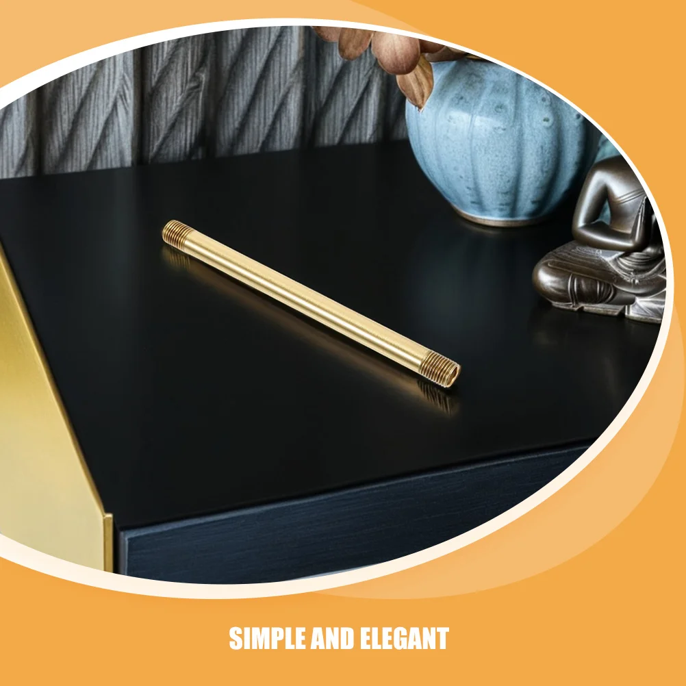 2Pcs Copper Threaded Lighting Fixture Tube M10 Straight Stem for Wall Lamp DIY Home Decor Rod Replacement Parts