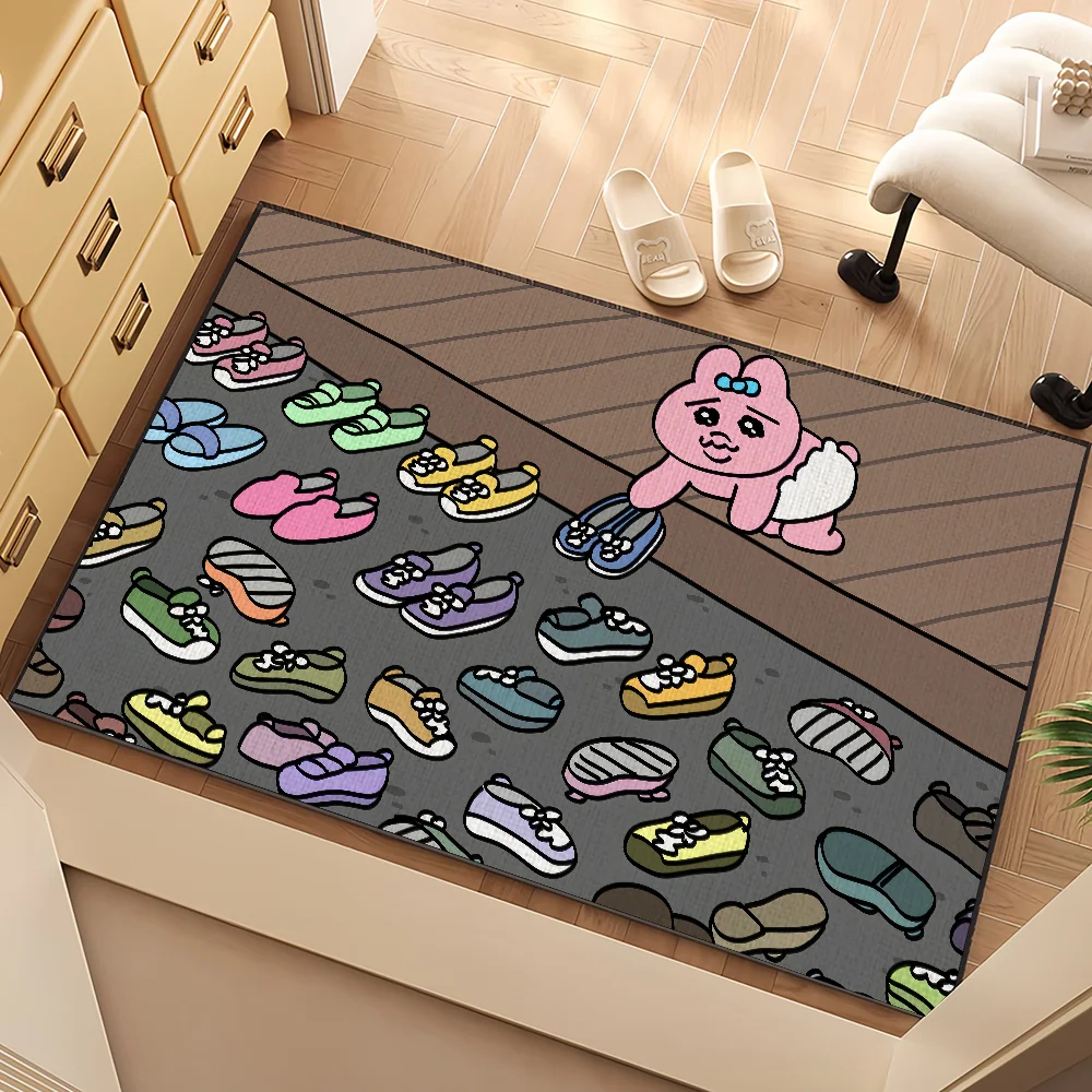 

Забавный мультяшный кролик О-Опанчу U-Усаги, маленький ковер, ковер, домашний декор, коврик для спальни, прихожая, балкон, входной коврик, украшение