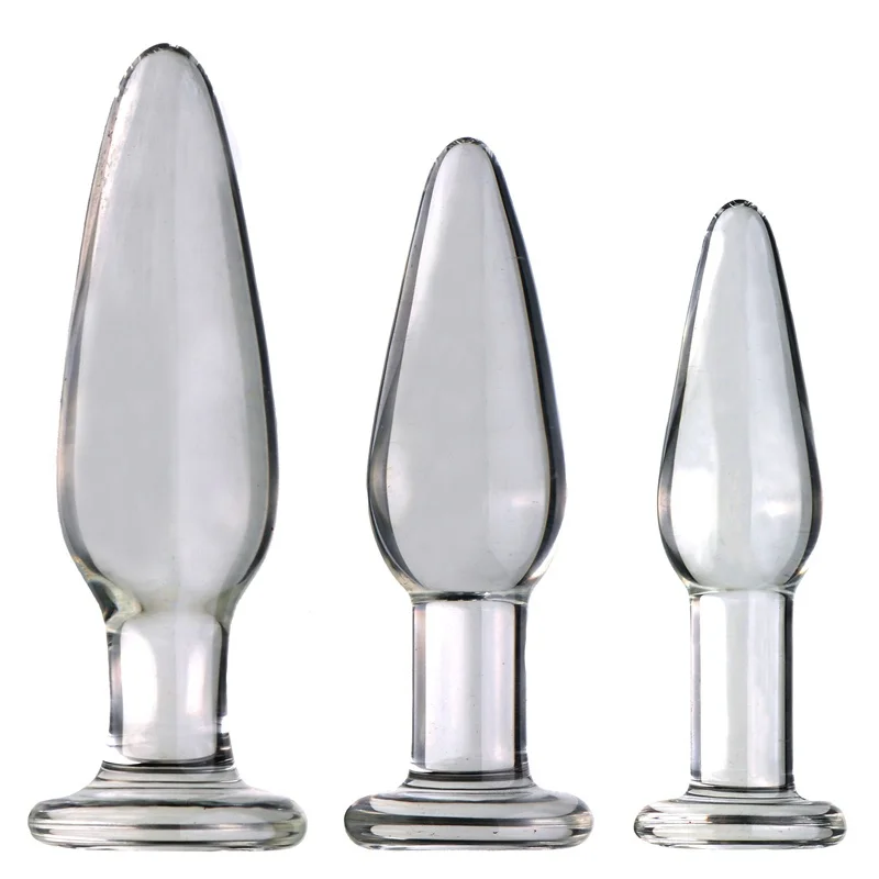 VaHppy Anus Novel Sex toys Glass anal plug Small Cone masturbator for girl Gay Couple flirting training SM BDSM 30mm Diamete 4cm