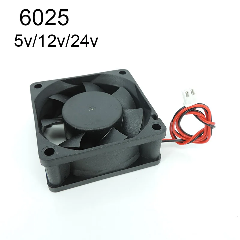 

60x60x25mm 6025 DC5V 12V 24V Cooler Fan 60x25mm Brushless Machine Equipment DC Motor Cooling Fan XH2.54 2Pin