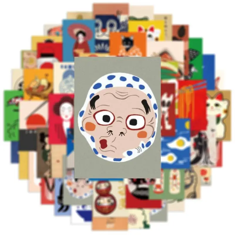 50개 방수 장식 스티커 만화 일본 스타일 포스터 스티커 냉장고 전화기 케이스 스케이트보드 컴퓨터 노트북
