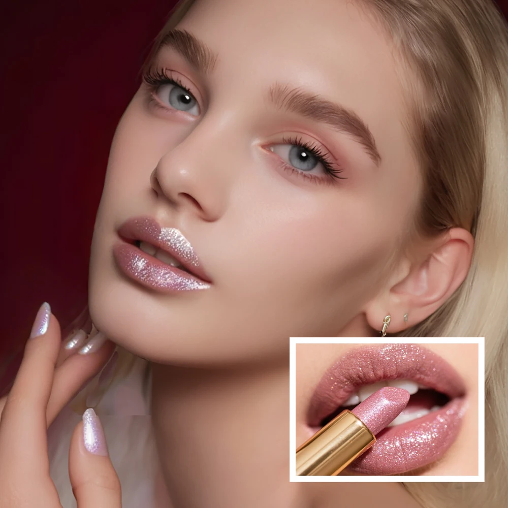 Il lucidalabbra perlato scintillante è facile da applicare, impermeabile, non appiccicoso, duraturo e lucido