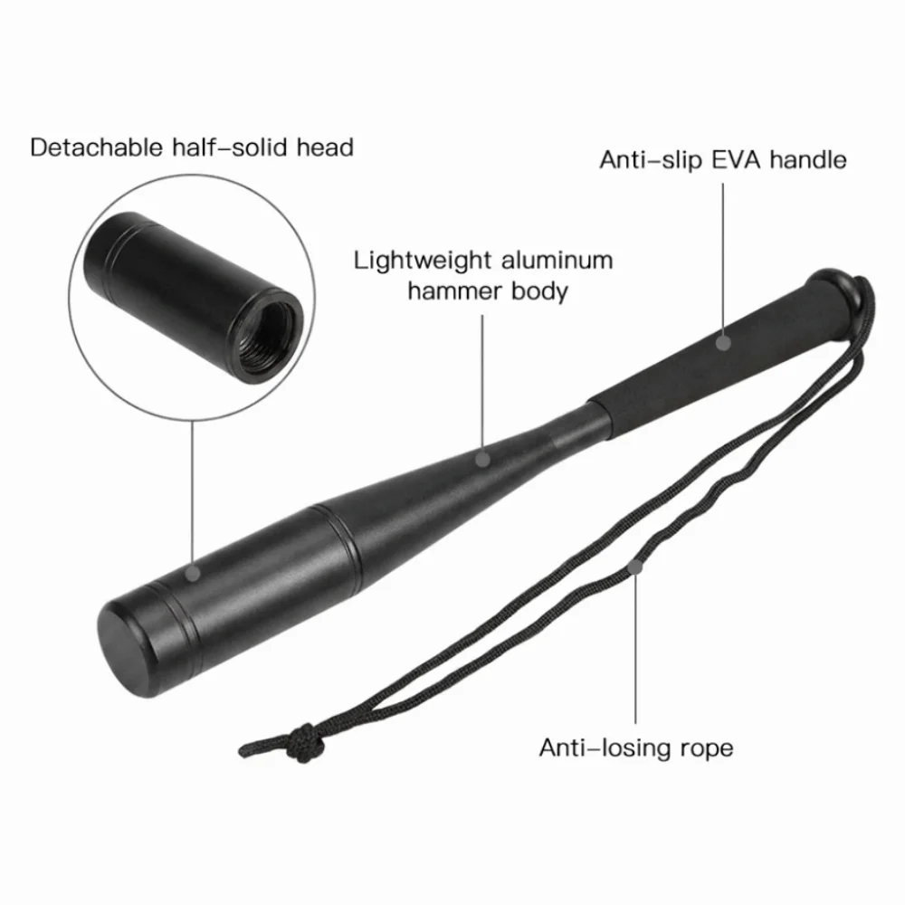 Portable Aluminum Alloy Fishing Bat EVA Foam Handle 25cm Length Fish Priest 25mm Diameter Fish Whacker Freshwater Fishing