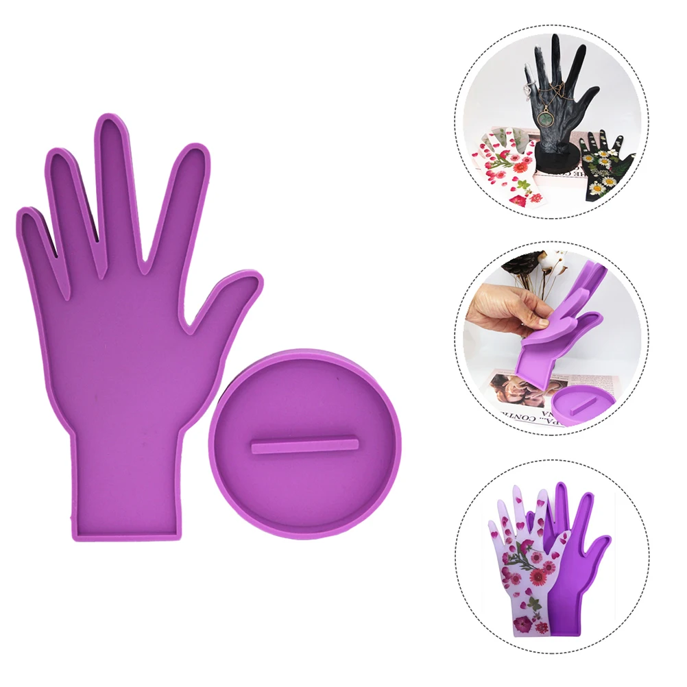 

1 set Hand Shape Silicone Mold Reusable Jewelry Display Rack Craft Holder DIY Ornaments Long Life No Deform Accessories Parts