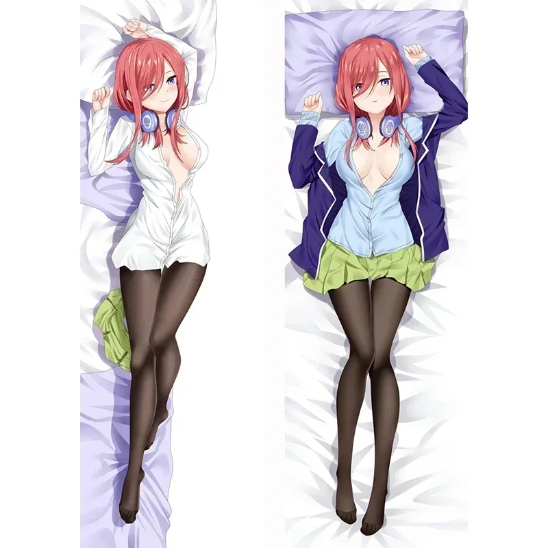 Anime The Quintessential Quintuplets Nakano Miku Cosplay Dakimakura Pillow Case Hugging Body Prop 99055