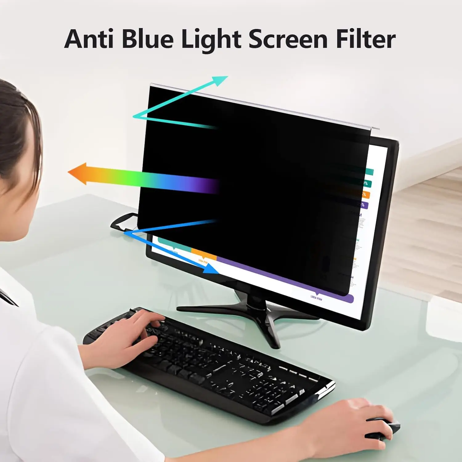 

21-27 inch desktop monitor hanging high-transparency anti-peeping film, eye protection film, anti-scratch protective film