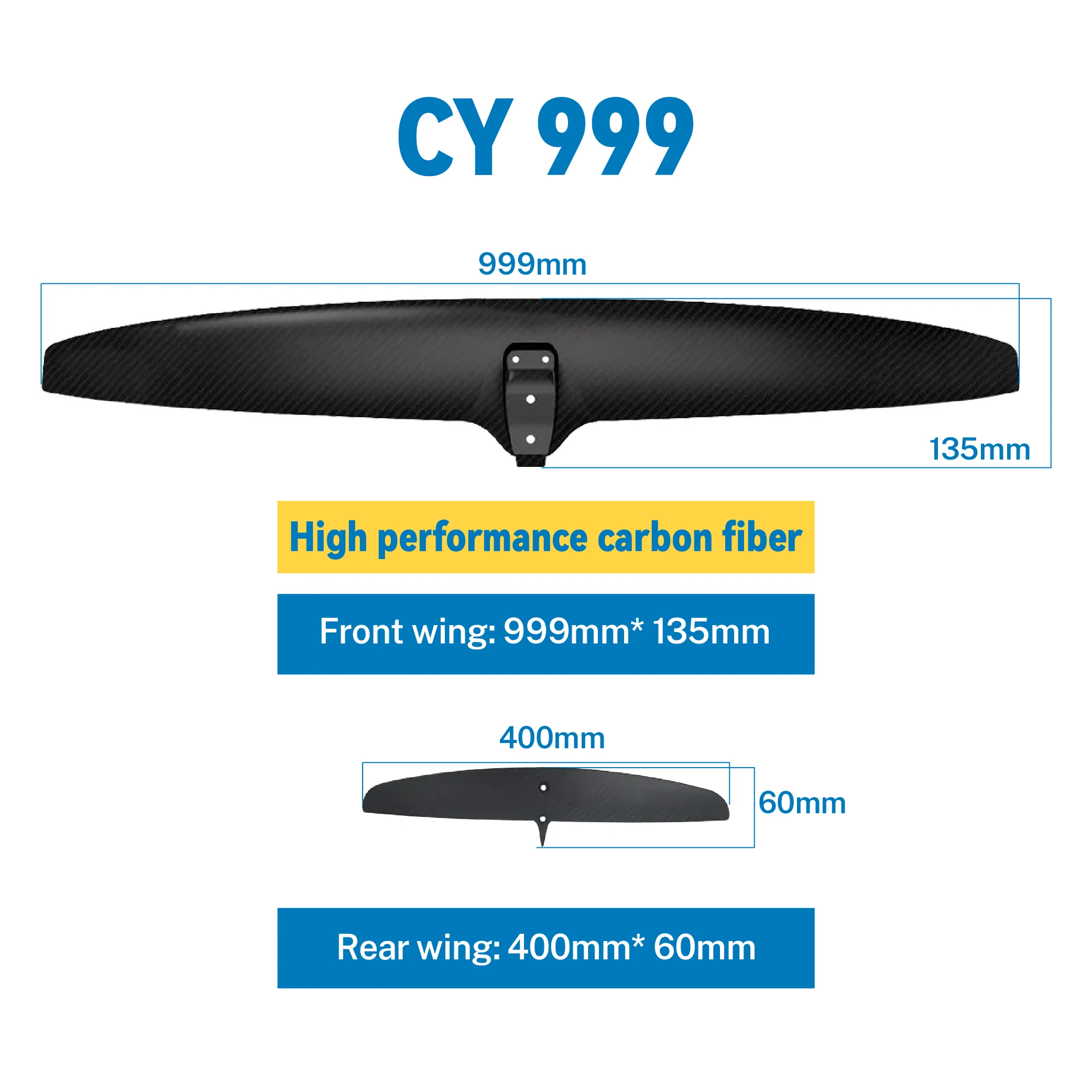 2025 High-Performance Carbon Fiber Hydrofoil SUP Paddle Board 999 OEM Mast Wing for Ocean Waters Surfing Water Foil Pump