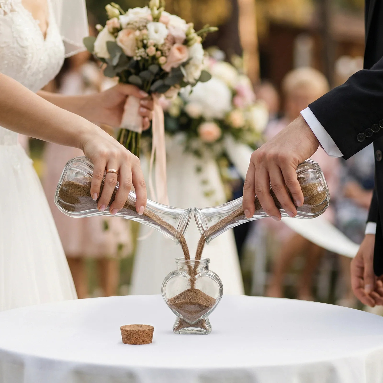 3Pcs Exquisite Clear Glass Wishing Bottles for Wedding Sand Ceremony Drift Bottle Gift Desktop Decoration DIY Art Landscape