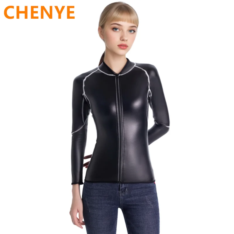 Leather Jacket Stand Collar White line Faux Leather Long Sleeve Shirt Body Shaper Waist Trainer Corsets Zipper Slim Shirts