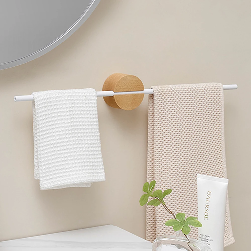 40/50cm Movable Towel Rod Rack Hanger Bath Towel Holder Wall Hanging Towel Bars Aluminium Bathroom Shelf Kitchen Storage Rack