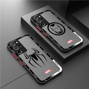 Marvel Hero Logo Handyhülle für Samsung Galaxy S22 S24 Ultra S23 S21 Note 20 Ultra Note 10 Plus 8 9 Matte Cover stoßfest