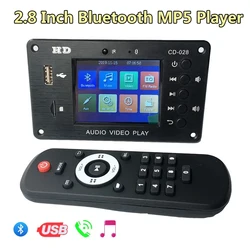 MP5 Decoder Board Bluetooth 5.0 Stereo HD Audio Video Player FLAC WAV APE Decoding FM Radio USB TF Ebook Time For Car Amplifier