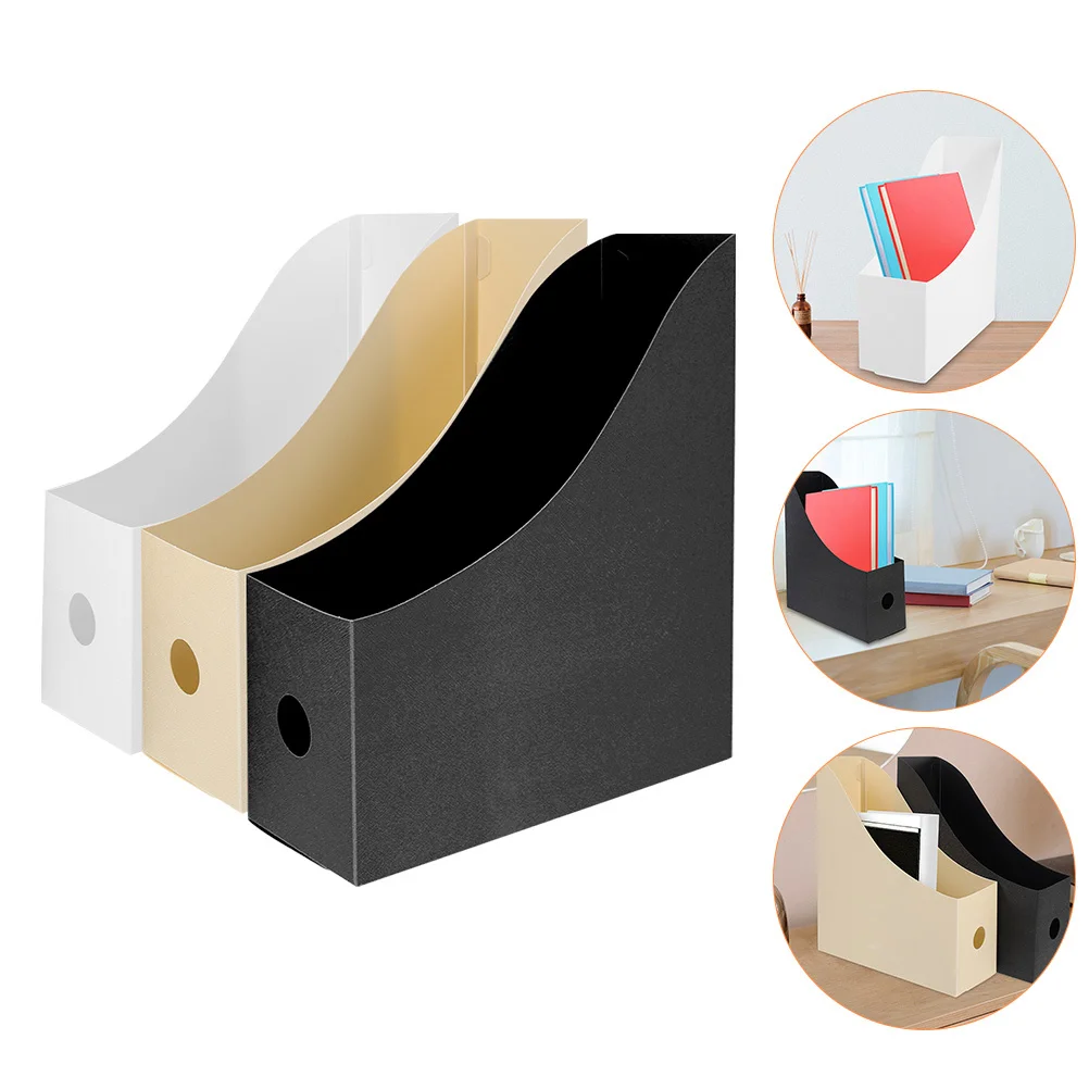 

3Pcs Desktop Document Organizer Clear File Rack Storage Box for Papers Books Magazines Office Organization File Container