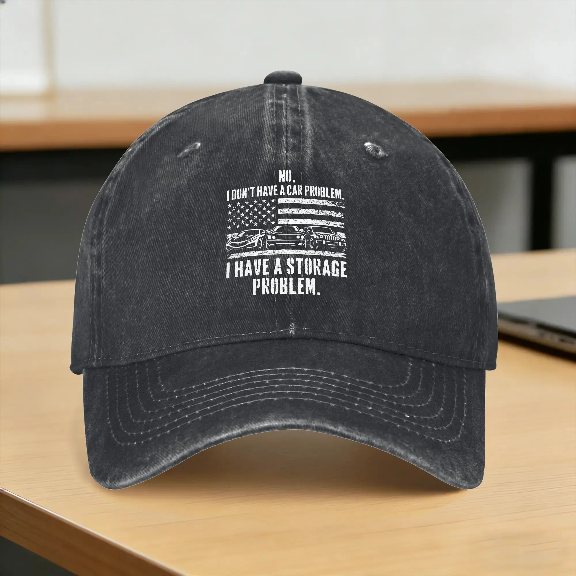 No I Don‘t Have a car Problem I Have a Storage Problem Sun Baseball Cap  Streetwear Unisex Men Washed Trucker Hat Baseball Caps