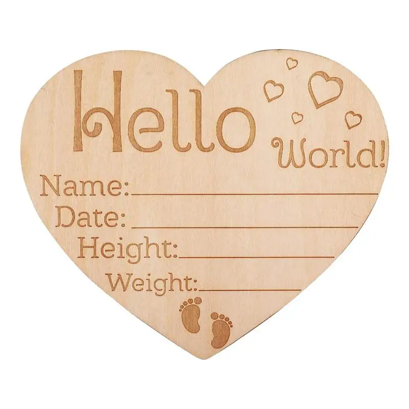 

Engraved Birth Stats Sign Newborn Announcement Welcome Baby Card DIY Wooden Card Birth Gift Baby Stage Card