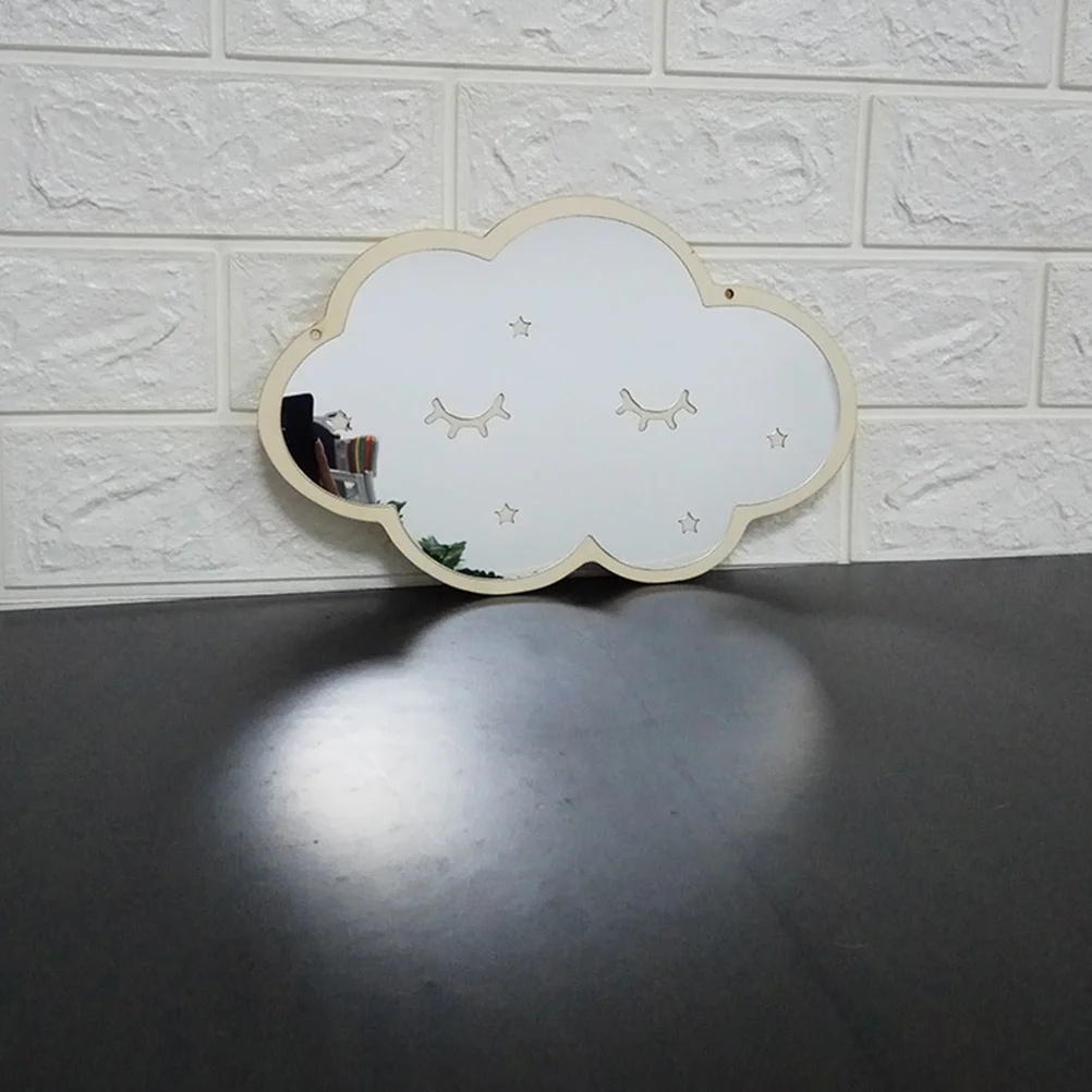 إطار خشبي مرآة أكريليك على طراز الرسوم المتحركة ديكور المنزل حواف ناعمة انعكاس مثالي لا زجاج آمن للعائلة سهل التعليق و