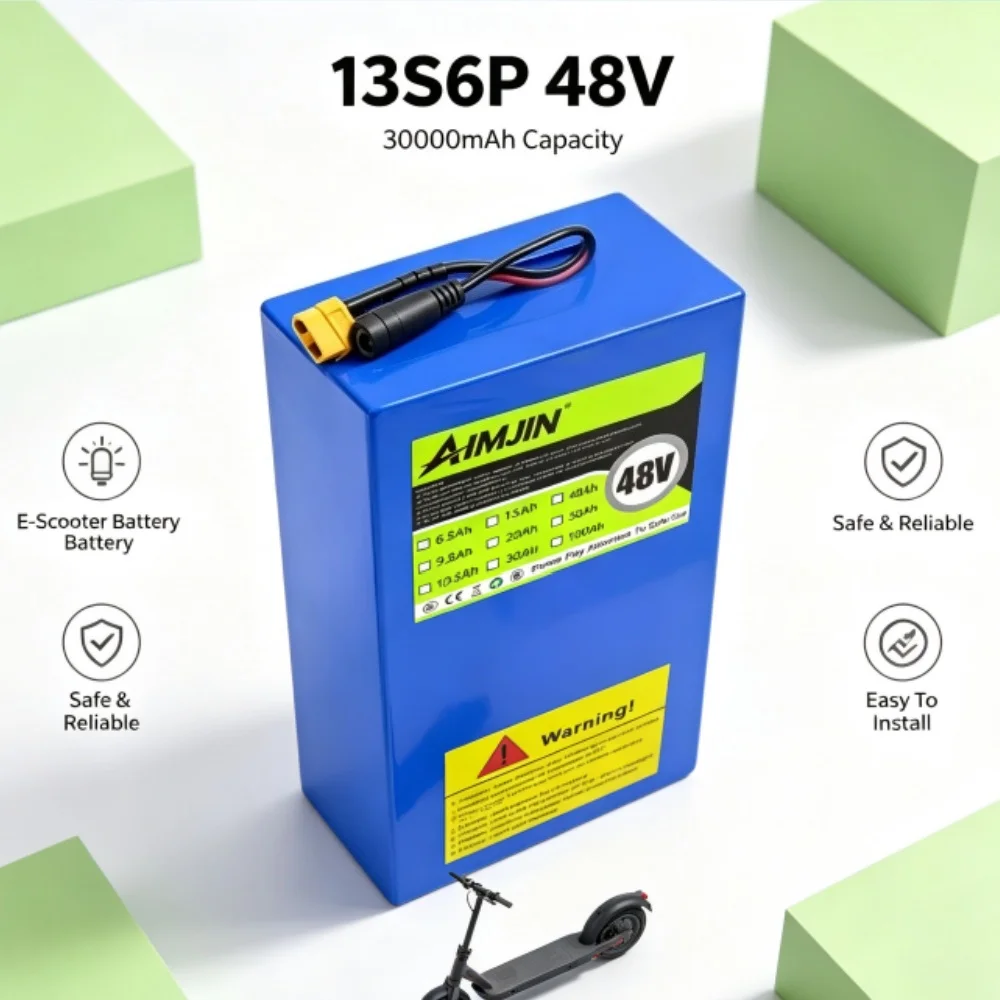 Original 48V 30Ah 13s6p Lithium Battery Pack 48v 30000mAh 2000W For Citycoco Motorized Scooter Batteries Built in 50A BM