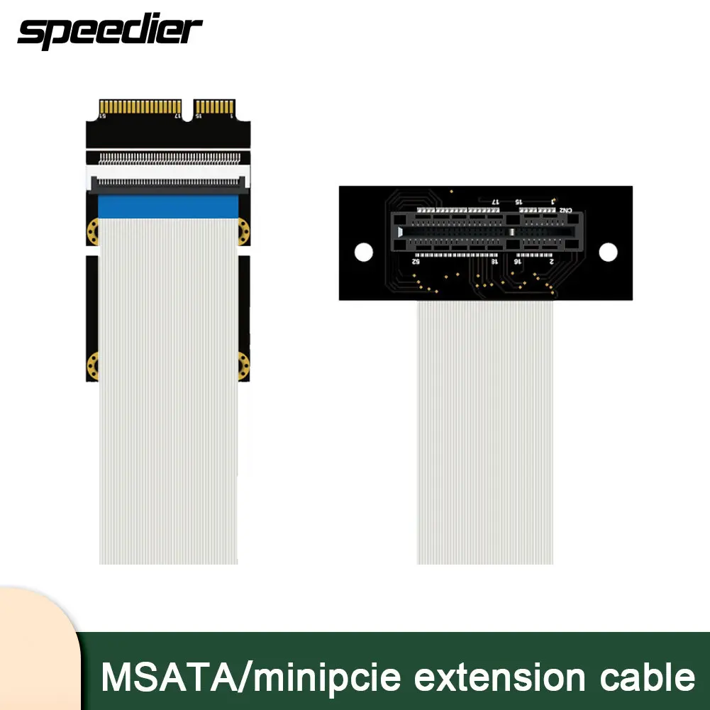 MSATA External Extension Card MiniPCIe Card 52pin External Flexible Cable MSATA SSD External Cord 20cm