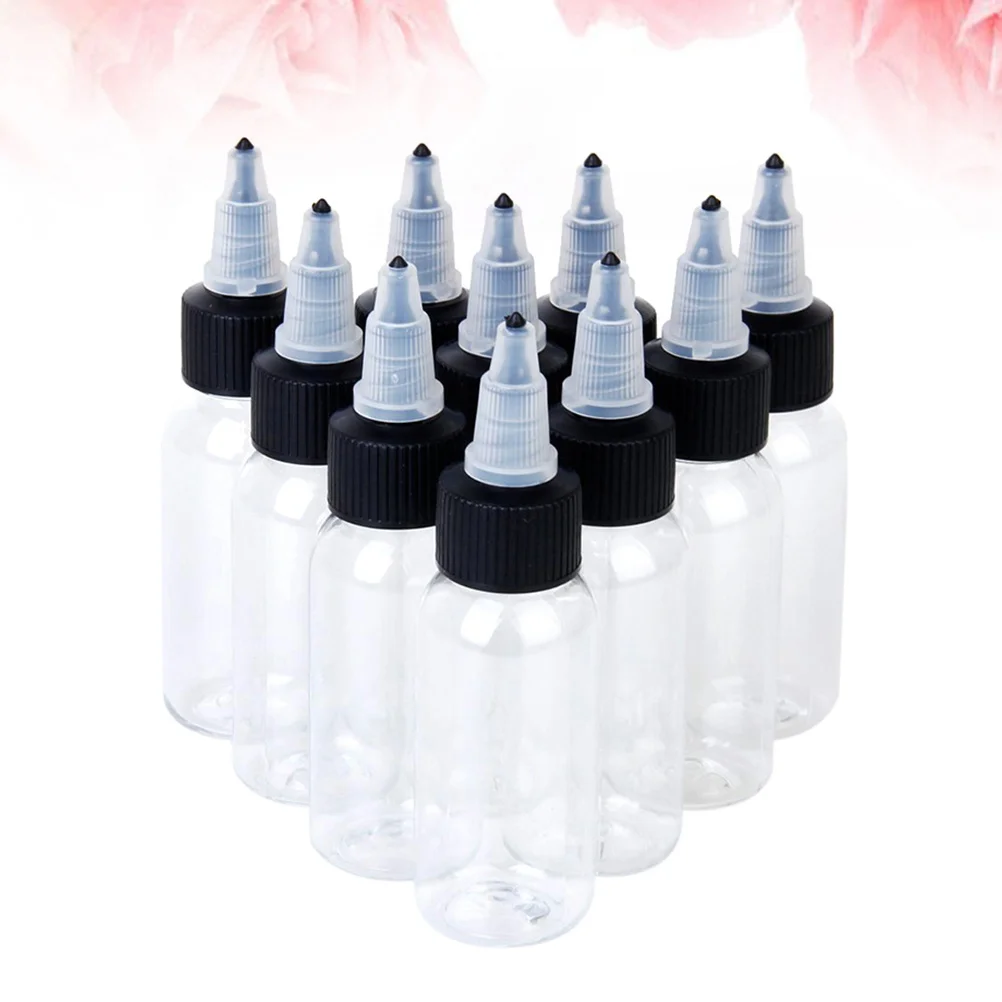 

10Pcs Ink Bottle Clear Plastic Large Capacity 60ml Empty Pigment Bottles Leak Proof for Ink Pigment Storage Plastic Bottle