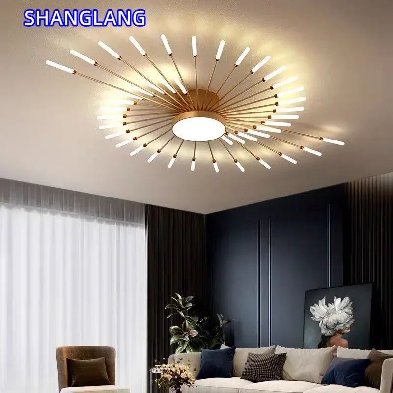 Modern LED Fireworks Ceiling Lamp Luxury Household Living Dining Rroom Bedroom Ceiling Light Luster Fixtures