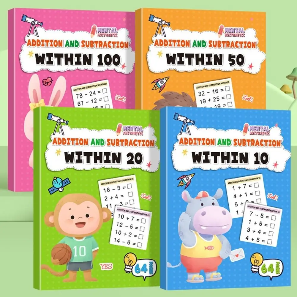 Within 10-100 Arithmetic Exercise Book Early Education 64 Pages Math Workbook Learning Tools Math Quick Calculation Book