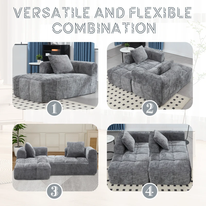 أريكة United We WIN Chenille Loveseat، أرائك وحدات بسيطة للنوم لغرفة المعيشة وغرفة النوم وصالة الشقة #5