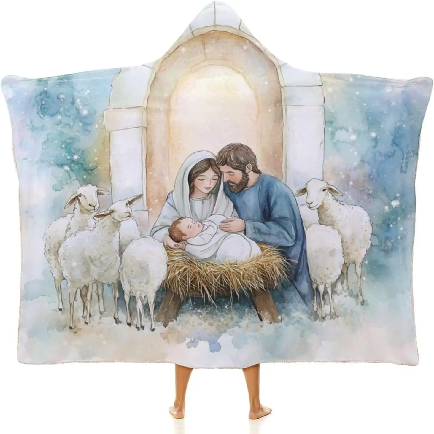 شاحنة حمراء مع شجرة عيد الميلاد والعلم مقنعين بطانية شجرة عيد الميلاد عطلة الشتاء أفخم الدافئة رقيق بطانية يمكن ارتداؤها بطانية