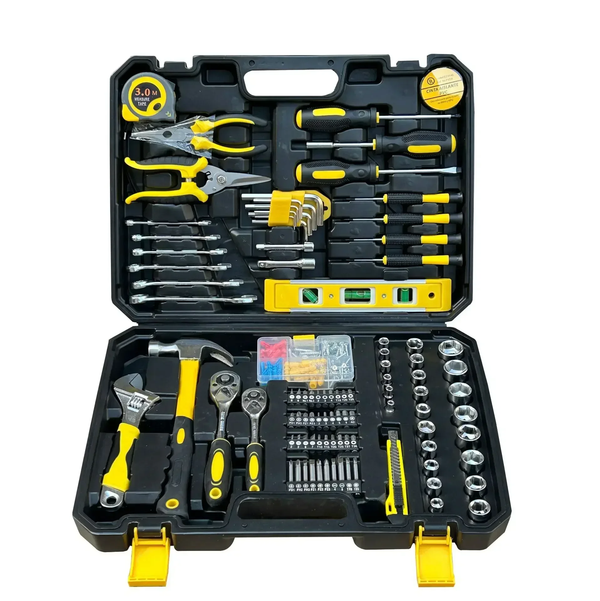 Household Tool Kits Home Tool Set for Home Repair Tool Set  With Screwdrivers Pliers Hammer Utility Knife Box