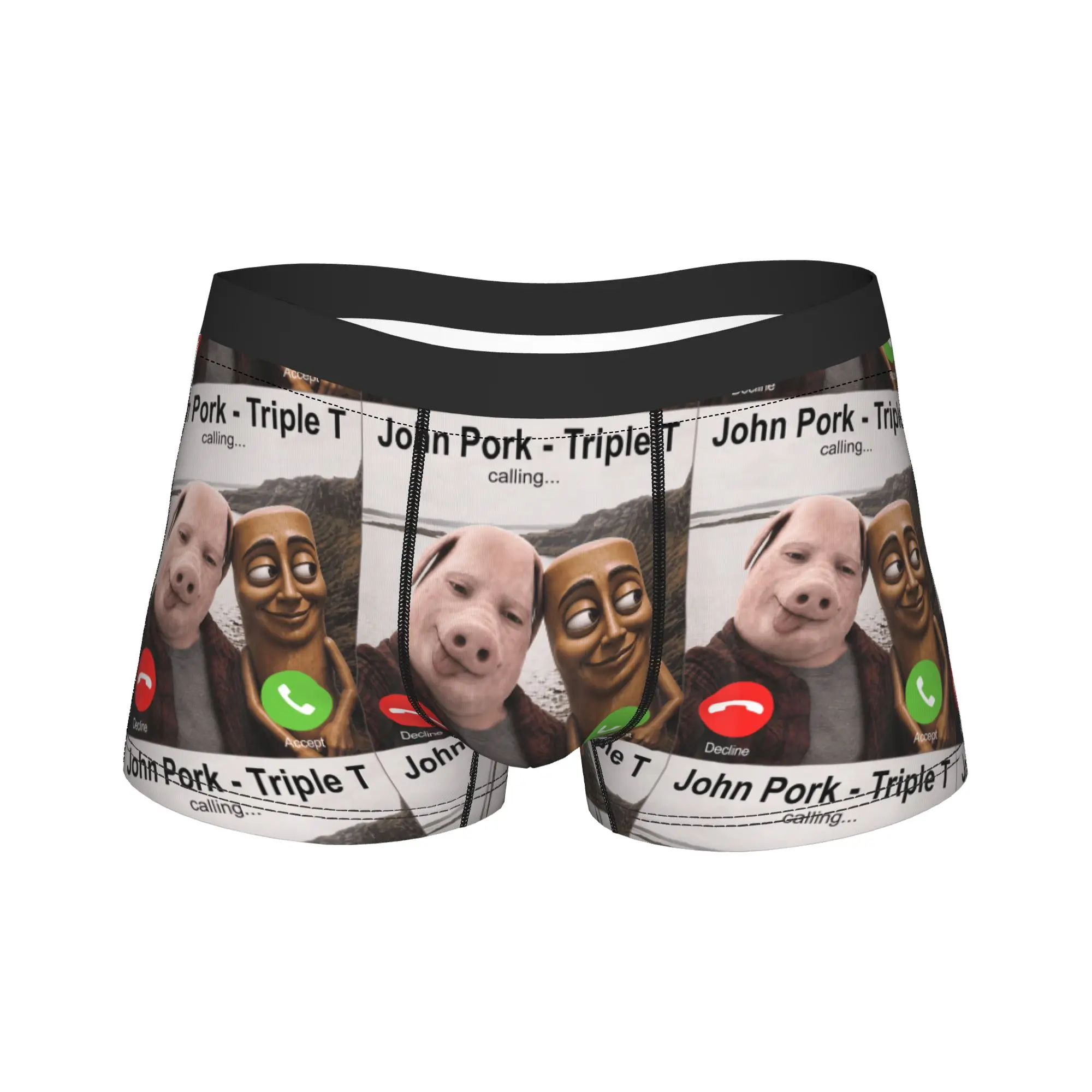 John Pork Triple T Calling Funny Viral Meme Brainrot Meme Shorts Briefs Underwear Hot Sale Trunk Printing Oversize Underpants