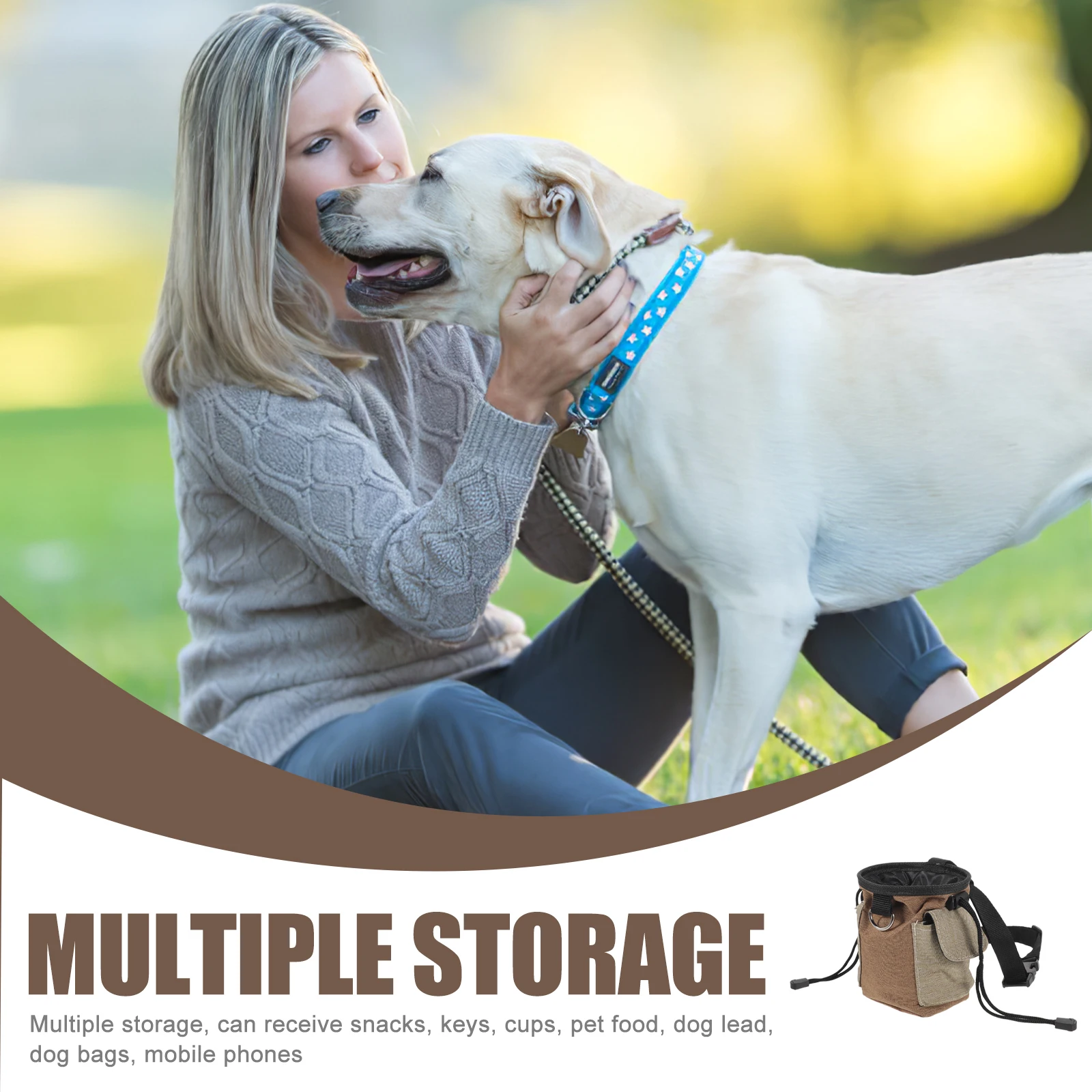 

Dog Treat Bag Pet Training Pouch Outdoor Snack Carrier Reusable Portable Puppy Food Bag Multiple Storage Walking Park