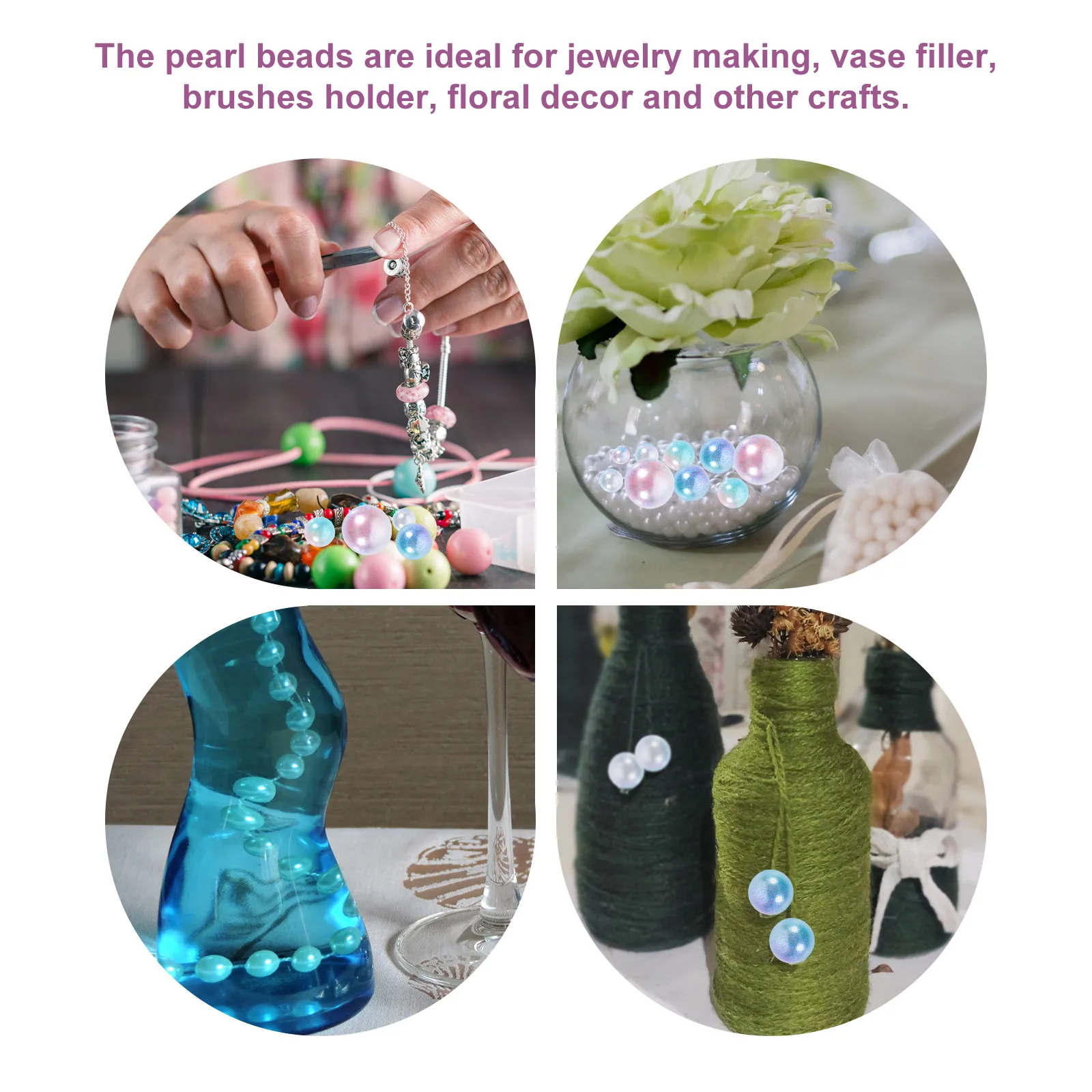

1 Bag No Hole Iridescent Pearl Beads Vase Filler DIY Pearls Vase Decor Floral Centerpieces Craft Beads Pearls for Vases