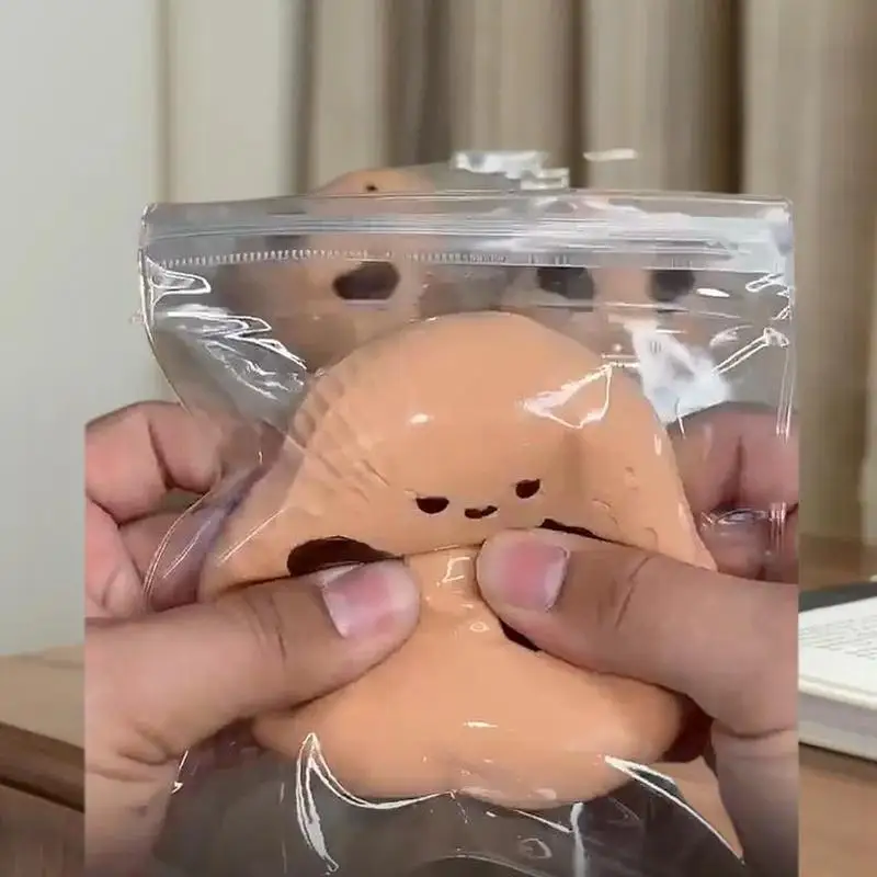 Taba 1 Piece Squishy Peanut Shaped Toy, Handmade, Soft Silicone, Adhesive, Slow Rise Stressbuster