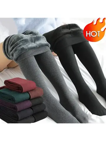 Women's Thermal Winter Tights Fleece Lined Sheer Velvet Pantyhose Thick Warm Leggings with Plush Inner Layer