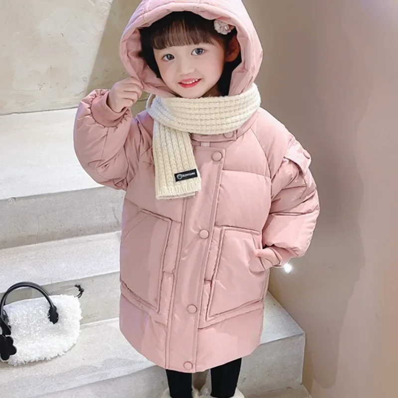 

New Winter Down Jacket Girls Kids Thickness Coats Children Winter Autumn Outerwear 2022-WT030